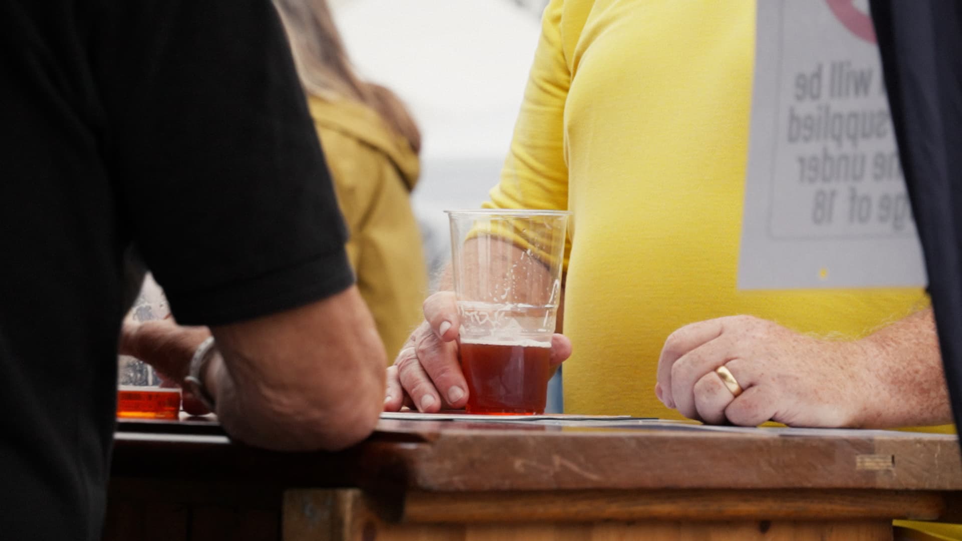 A pint at the beer tent