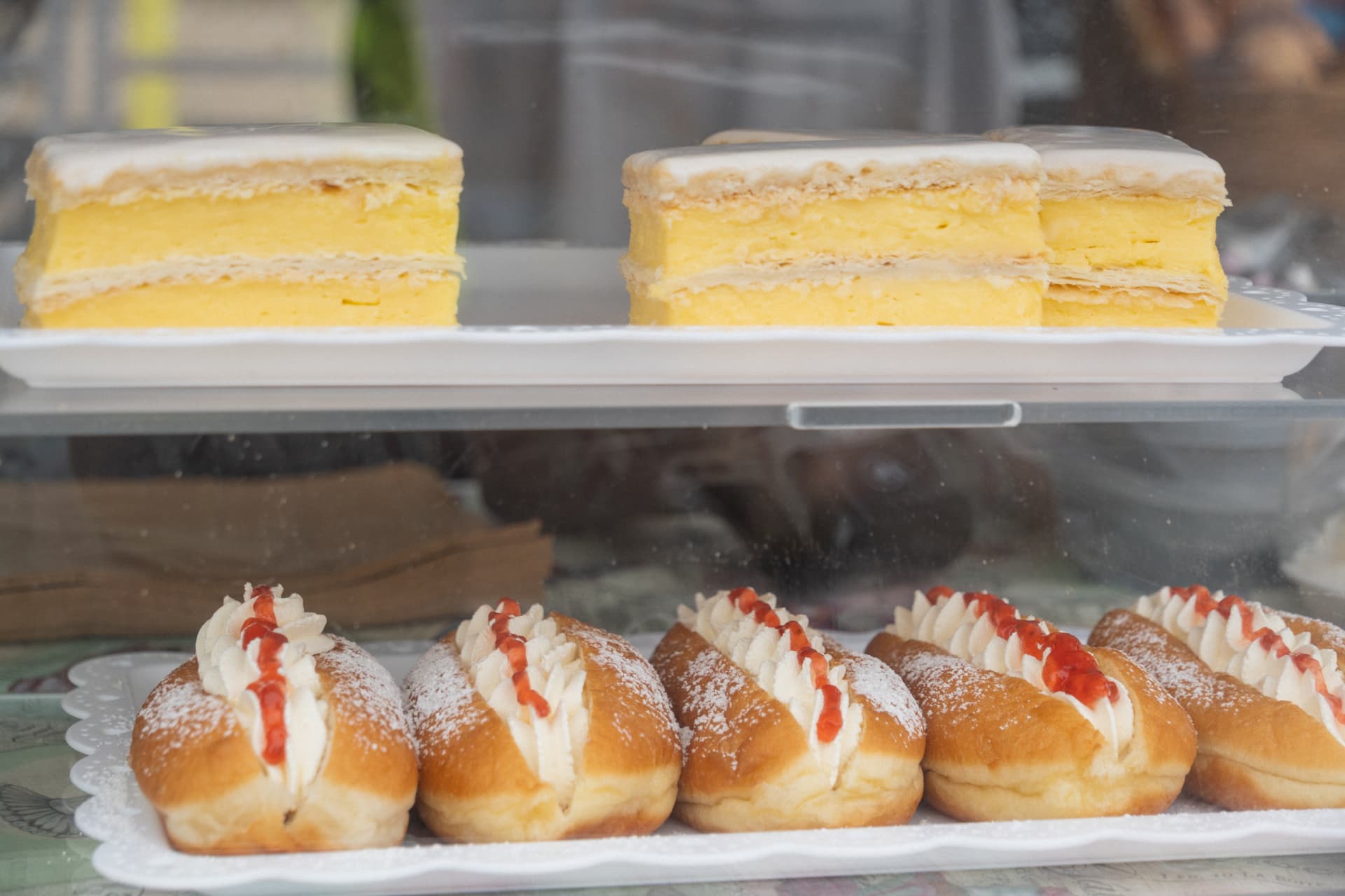 Pastries, dusted and iced