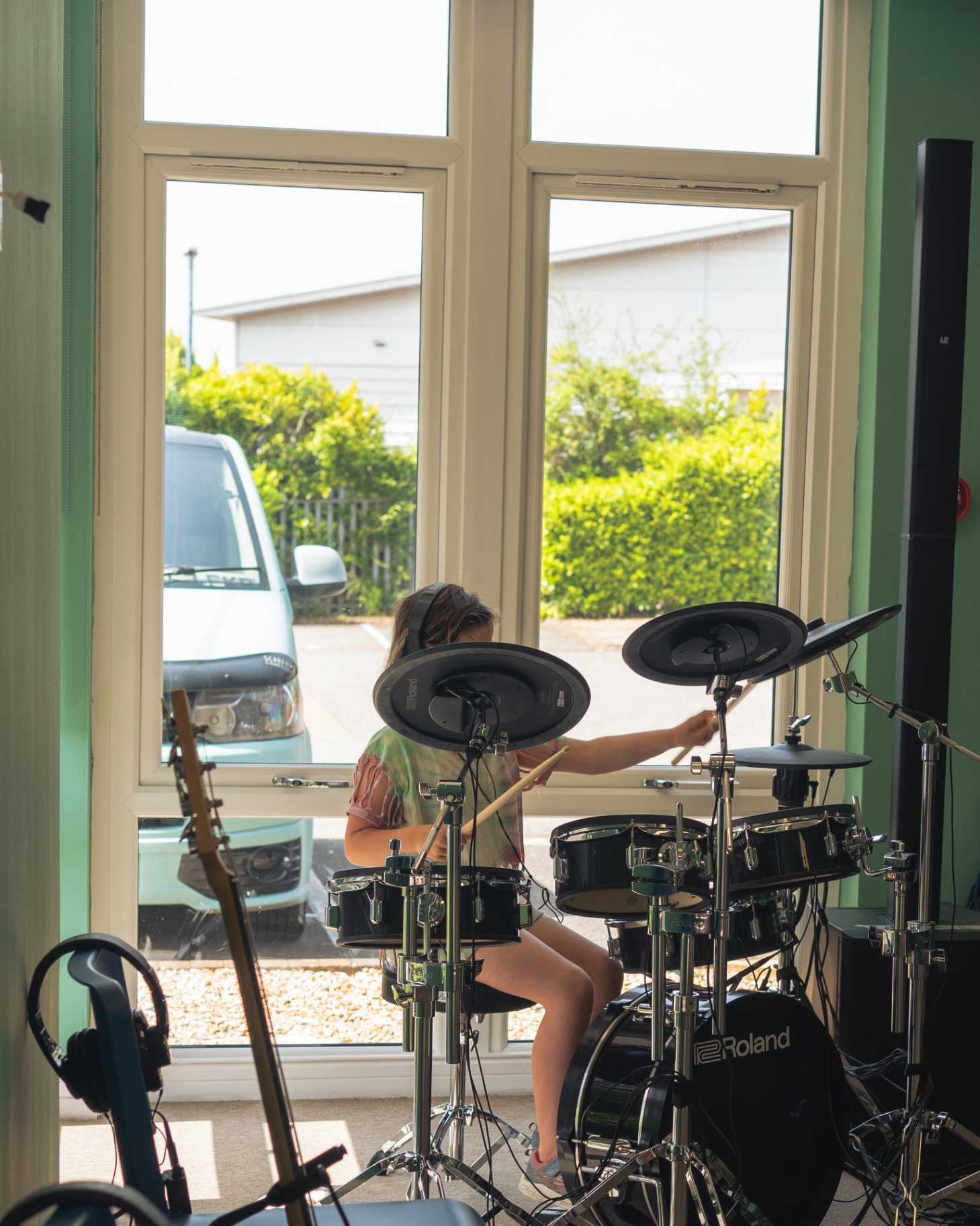 Drummer at the window